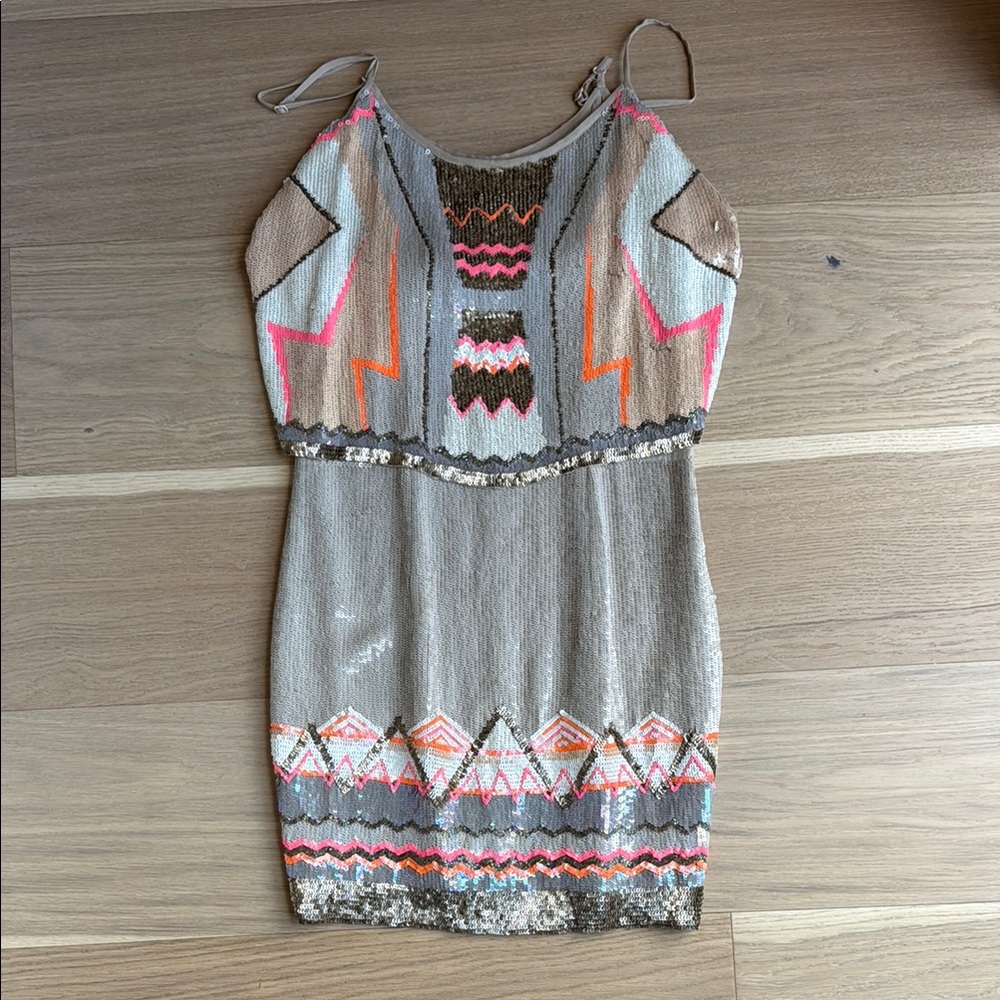 All Saints Multicolor Sequin Mini Dress